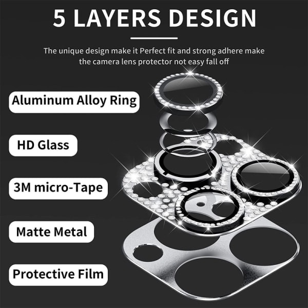 Hat Prince Glitter Camera Protector in Aluminum for iPhone 15 Pro/iPhone 15