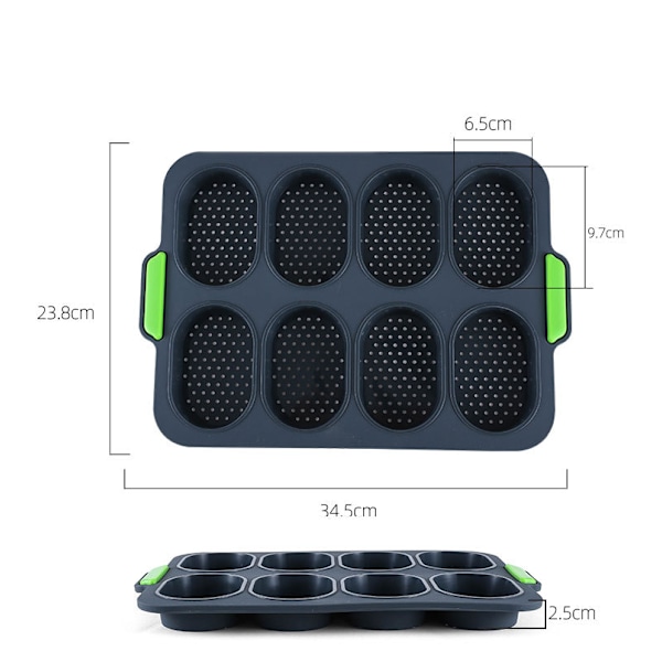 Minibaguettebakplåt, brödkrispningsbricka, non-stick perforerad