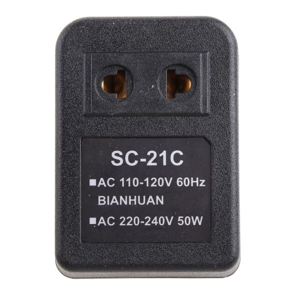 Ny Step Up Spenningsomformer Adapter 110V US til 220V US EU Svart 1 stk