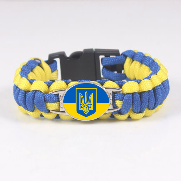 1st Ukrainsk flagarmband Paracord Fl?tat armbind Outdoor Survival Armband-ukraine （Justerbart）