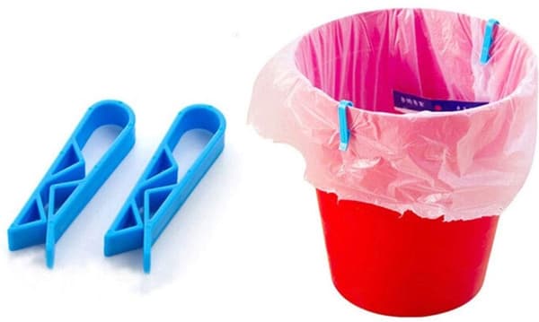 Søppelbøtteklips - 10 stk - Søppelsekkholder - Søppelsekkfeste - Monteringsklips - Festeklips for søppelbøtte - Søppelsekklippholder
