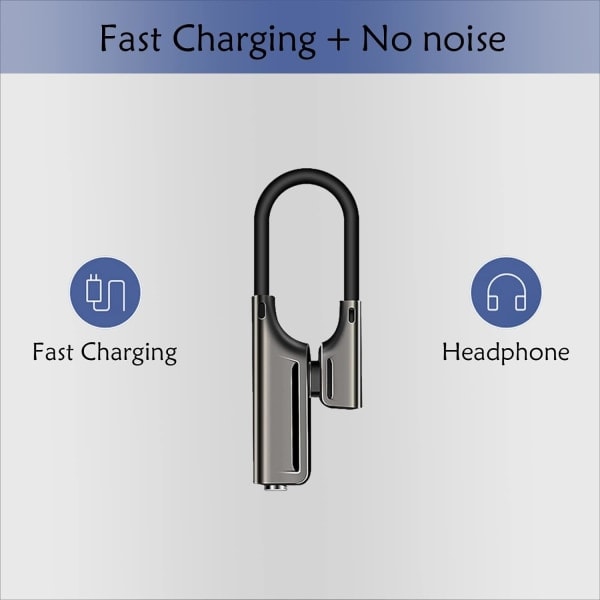 iPhone-kuulokeliitäntä, iPhone-sovitin, 2-in-1 Dual Jack -sovitin Yhteensopiva XS/XR/X/8/7/Pad kaikille iOS-laitteille (musta)