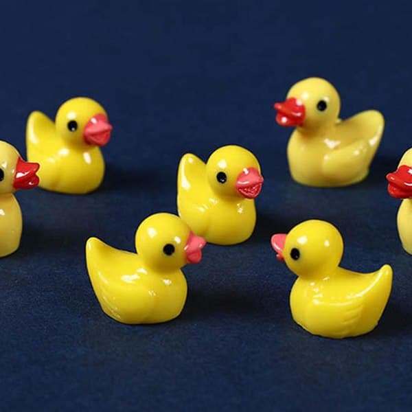 100/200 stk. Mini Gummiænder Miniature Harpiksænder Gule Små D 100 stk. gule 100 stk.