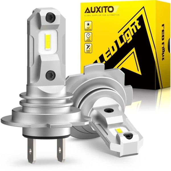 -2x Fläktlösa H7 LED-lampor 1:1 Mini Size Head Lamp Trådlös 12000LM CSP LED Chips H7 Bil LED Strålkastare Glödlampa 6500K Vit 12V H7