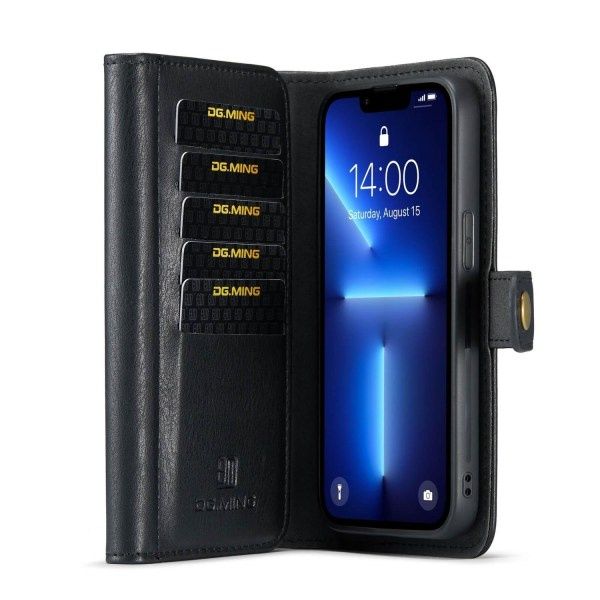 iPhone 13 Mini -lompakko-kotelo magneettisella kuorella Musta - DG.MING Musta