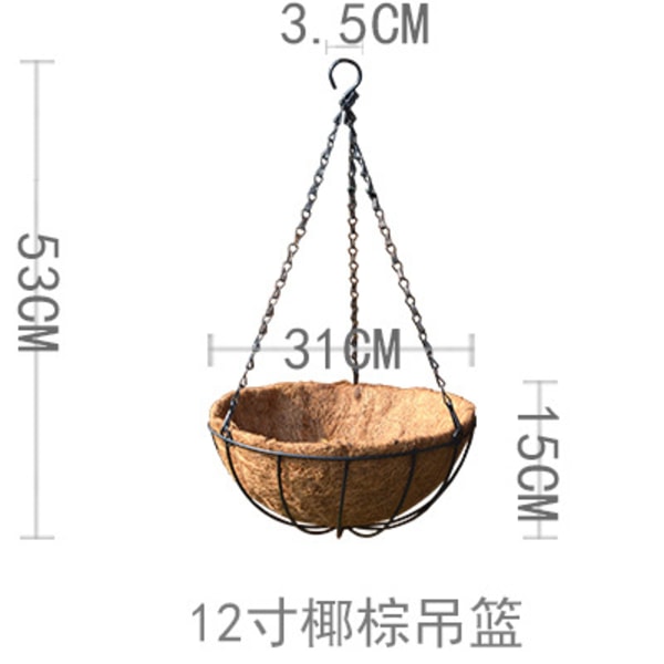 Kokospalm hängande korg hängande vävd blomkruka järnkrok kruka vägghängande hängande suckulent blomkruka 8 inch coconut palm hanging pot medium