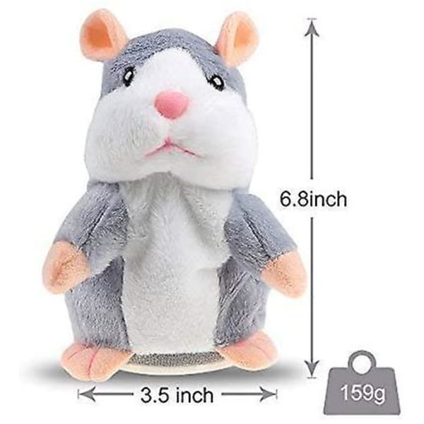 Talende hamster plysjeleketøy Gjentar det du sier Morsomme barn myke interaktive leker 1 stk
