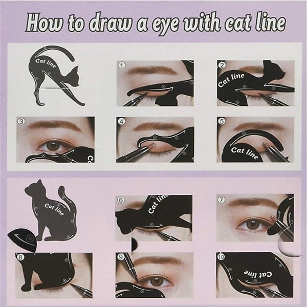 Cat eyeliner-kort Ny cat eye-kort multifunksjonell ögonmakeup-mall