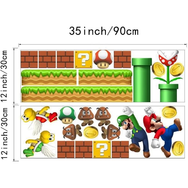 TG Super Mario Build a Scene Vinylväggklistermärken - Väggdekor for veggmålning