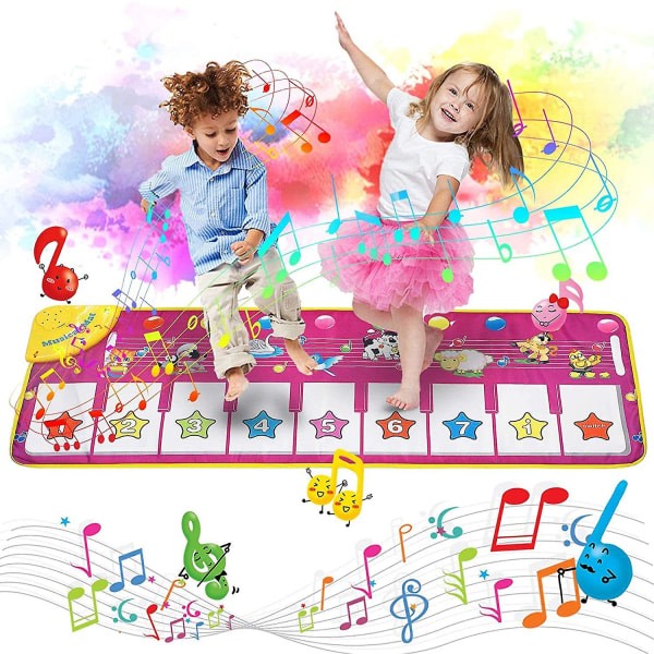 Toy Piano Mat Dansmatta Piano Keyboard Piano Mats, Musikmattor Touch Musikmatta För Baby Toddler Pojkar Och Flickor Present 100*36 Cm