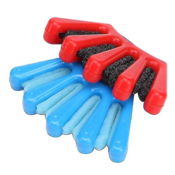 TG Gör-det-själv-svamp med fem fingrar fransk fläta hårverktøy hårfläta flätverktyg 2 st röd+blått