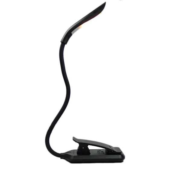 INF Leselampe, LED-boklampe med 3 lysmoduser, oppladbar Svart