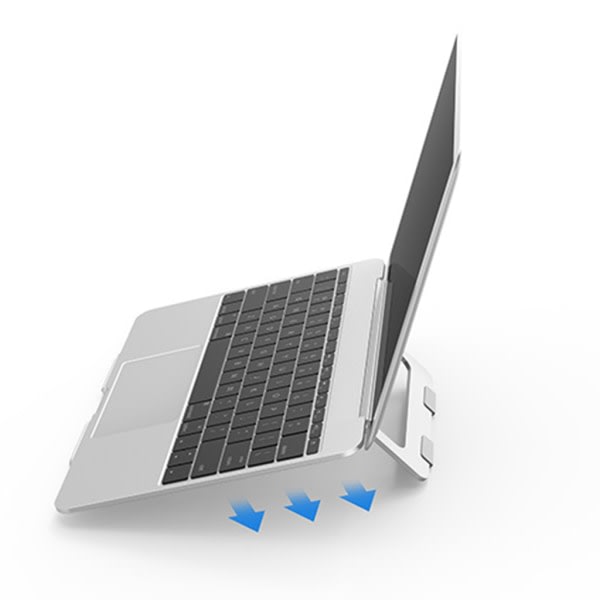 Justerbart hopfällbart stativ för bärbar dator och surfplatta - Bärbar stationär hållare för bärbar dator, tillbehör för Macbook Pro Air Notebook, Guld
