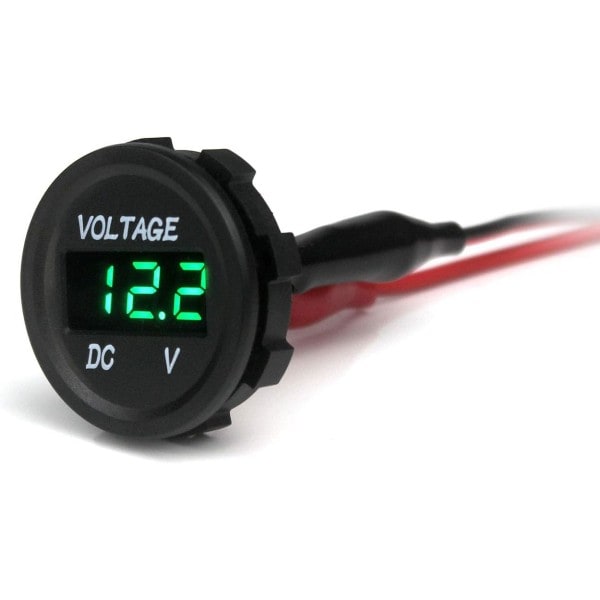 Universal Vattentät LED Voltmeter Digital Display Voltmeter för Lastbil Bil Motorcykel DC 12V-24V (Grön)
