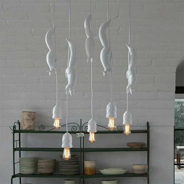 Nordisk Ekorre Harts Hänglampa Modern LED Hängande Lampa för Sovrum Barnrum Barnkammare Dekor, DEBUNS