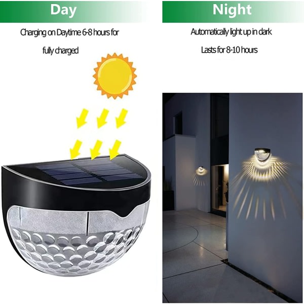 2-pack IP65 Vattentäta Utomhus LED Sollampor, 6 LED Sol