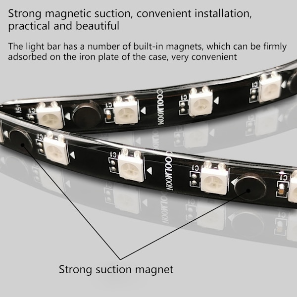 Magnetisk RGB LED-bakgrundsbelysningsremsa med 4-stifts/ARGB Digital PC för Case-belysning 5V ARGB 0.04