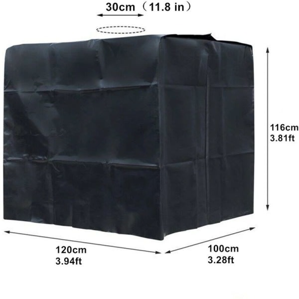 Skydd, Skydd för 1000 L IBC-tank med rektangulärt lock, Damm- UV- och Regnskydd (116 x 100 x 120 cm)