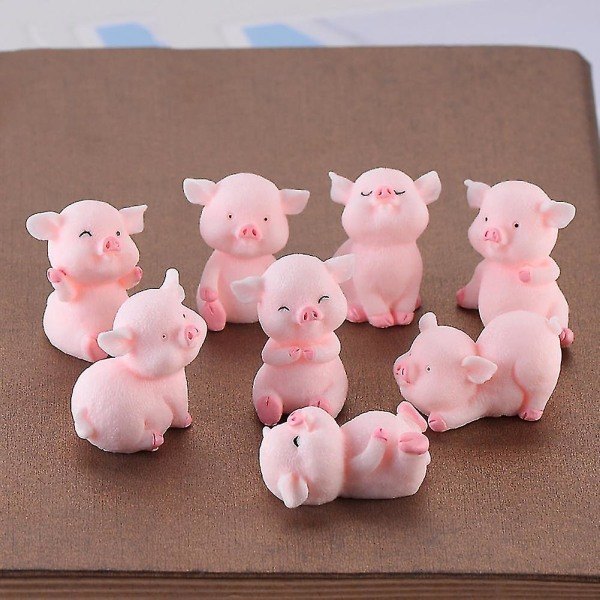 Skrivebords Resin Pig Modell Figur Skulptur DIY Håndverk Nøkkelring Bil Hjem Innredning 2