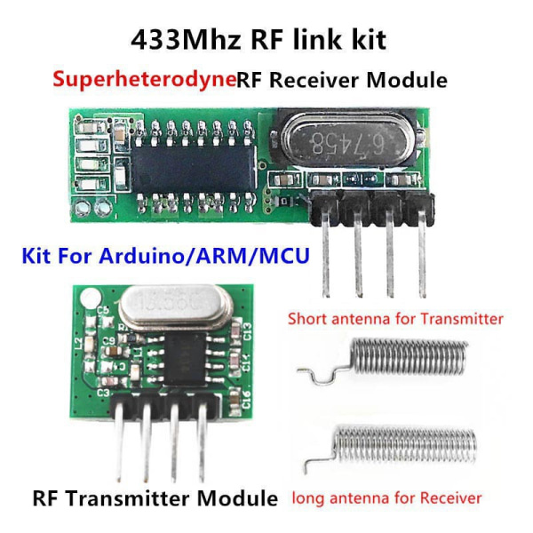 Mottaker radio fjernkontroll sender modifisering du modul tilgangskontroll alarm immobilizer røykvarsler sett 433mhz