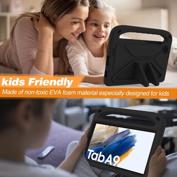 Samsung Galaxy Tab A9 Cover EVA Støttefod Sort_max
