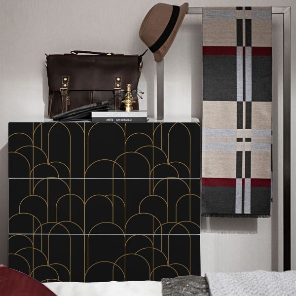 Musta kalustekalvo geometrinen tyyli 44X300cm Vedenkestävä