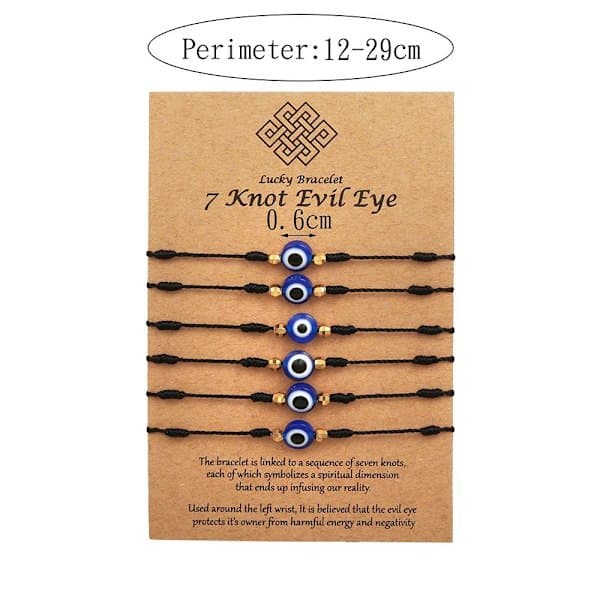 Onde Øje Armbånd Justerbart Vævet Armbånd SORT B B BLACK B-B_yux