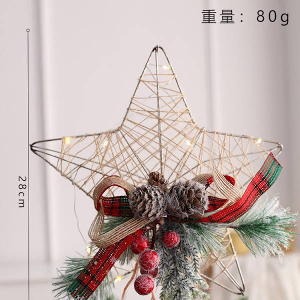 Joulukoristeet tee-se-itse puunhuipputähtivalaistus joulukuusen tarvikkeet tarvikkeet kotikaupan kohtausten asettelun koristeet Pine cone with light 28cm