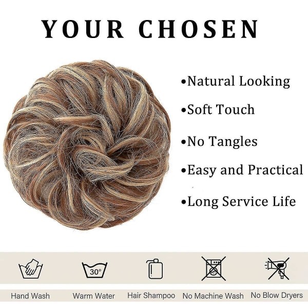 TG Messy Bun Hårextensions Bølgete Krøllete Scrunchies Syntetisk Chignon Hestehale Hårextensions Stor Tykk Opp