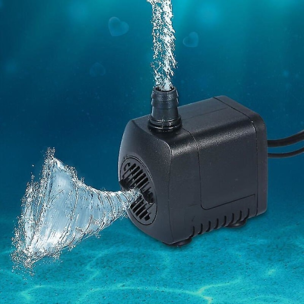Akvaariopumppu LED-valoilla, upotettava pumppu 800l/h, erittäin hiljainen, akvaario, lampi, uima-allas, vesiputous, EU-pistoke - EU-pistoke