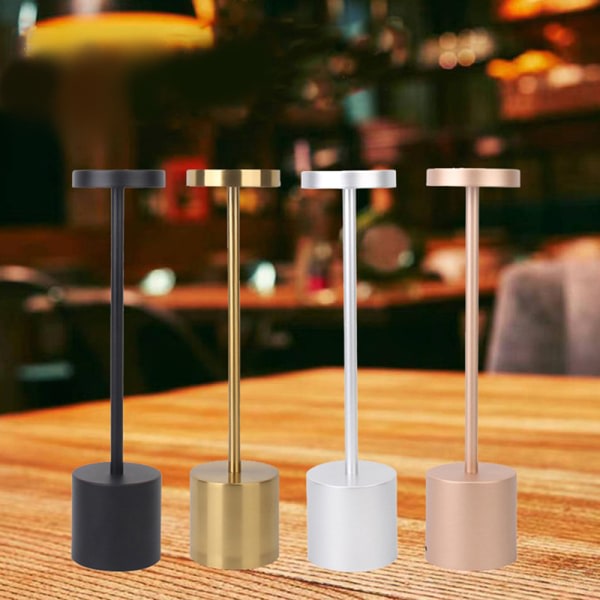 Modern LED-uppladdningsbar bordslampa Restaurang USB -bord vid s?ngkanten Gold