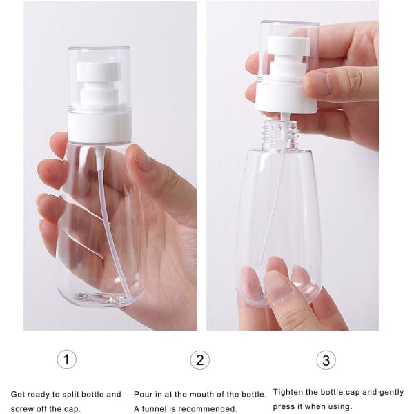 Galaxy 3-pack sprayflaskor Resepaket 60 ml påfyllningsbara och återanvändbara plastflaskor