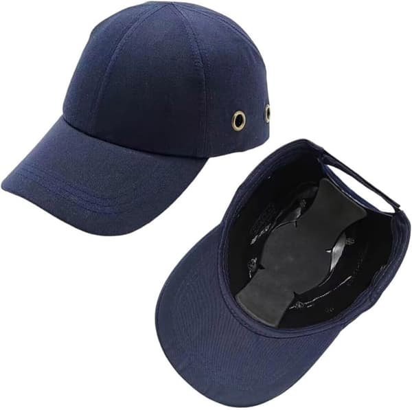 Baseball Bump Cap med bomuldsyderside, ABS-skal og EVA-polstring, justerbart åndbart design til let arbejde for voksne, marineblå