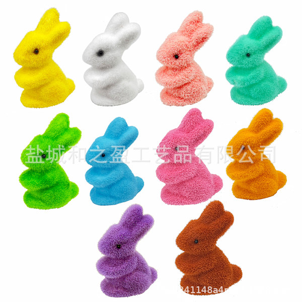 Pääsiäispupu vaahtomuovista värillinen pupu parvi turkis pupu seisova pupu makaava pupu pääsiäisjuhlien koristeet Purple Bunny