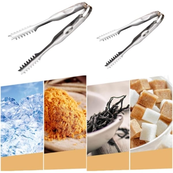 TG 2-pack Grilltång Rostfritt Stål Mini-tång Används för Lättlagad Grillbuffé Isbitar Ugn (6” och 8”)