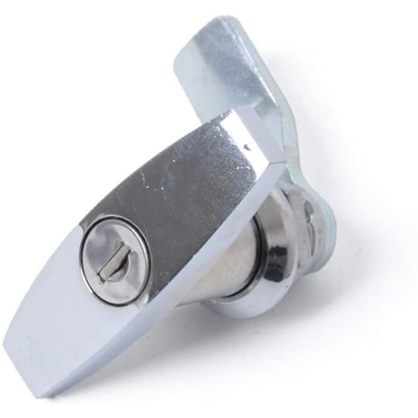 T-handtagslås med nyckel, släpdörrsspärr i aluminiumlegering universal t-handtagslås
