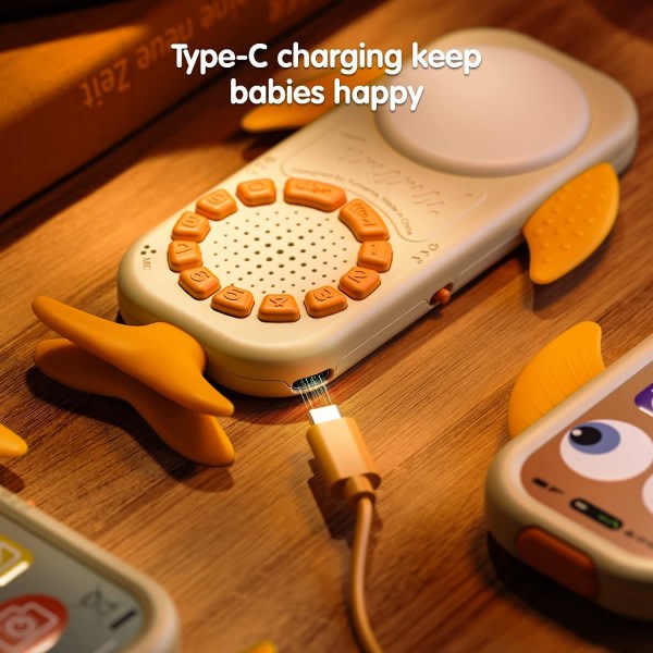 Baby ,opplastingsbar småbarn 18 måneder Toy Whale-telefon med lyd Babytelefon for 1 år+ flickor pojkar
