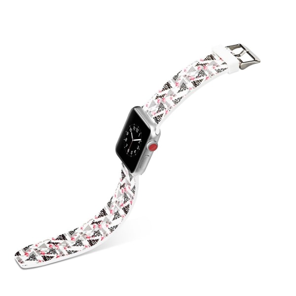 Silikonarmband för Apple Watch 4 40mm, 3/2/1 38mm - Flamingo flerfärgad