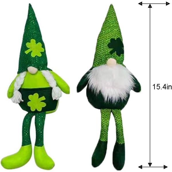 2 st. St. Patrick's Day Gnome Plysch - Mr och Mrs Skandinavisk