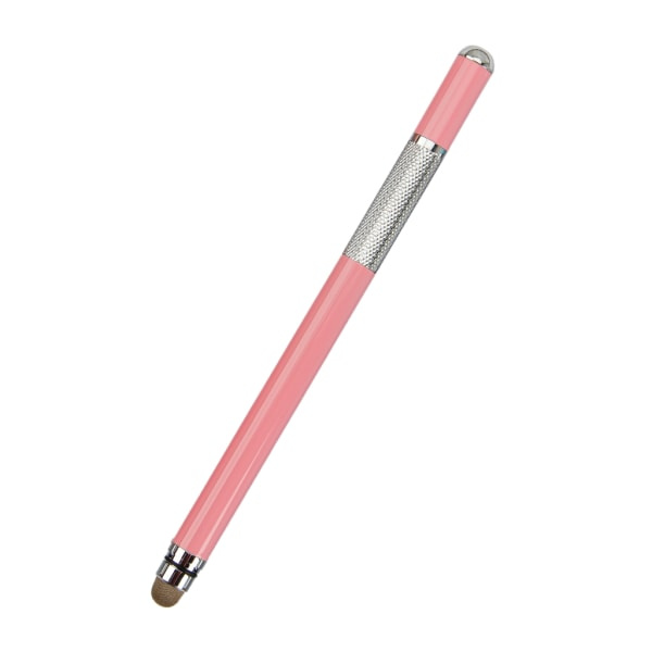 2-i-1 Multifunktionell Pekskärmspenna i Metall Kapacitiv Stylus Penna för Rosa