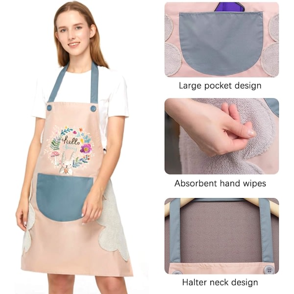 2-pack förkläden för kvinnor med fickor Köksgrillförkläde