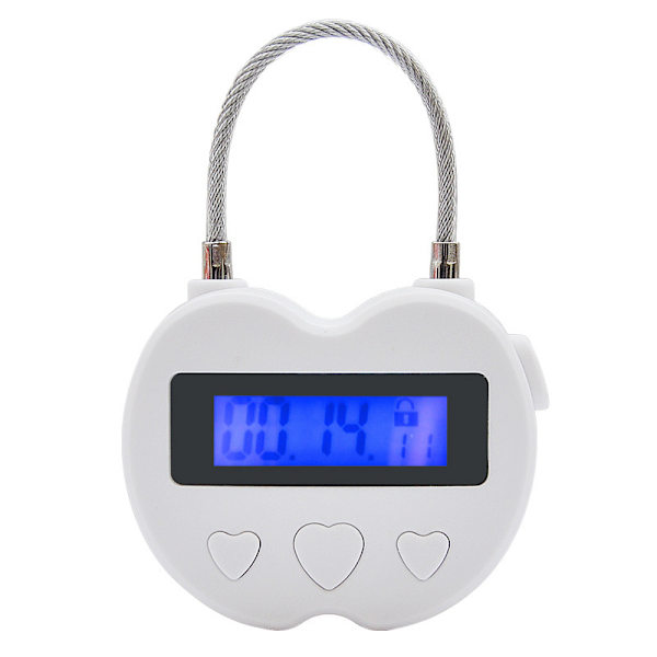 Aika-lukko LCD-näyttö Aika-lukko monitoiminen elektroninen matkakello, vedenkestävä USB-ladattava white
