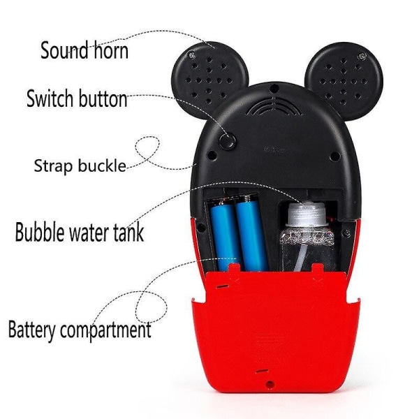 TG Disney Musse Pigg & Minnie Automatisk Bubbelblåsningsmaskin med Belysning, Musik & Utomhus Sommarleksaker