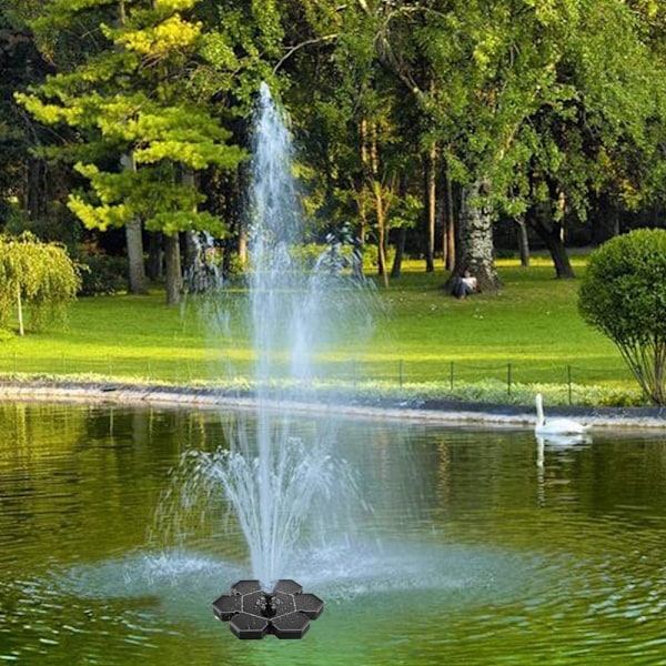 2,4W Solfontänpump för fågelbad med LED-belysning Solpanelsats Vattenpump Inbyggt litiumbatteri Bärbar, oberoende vattenpumpar för dykning