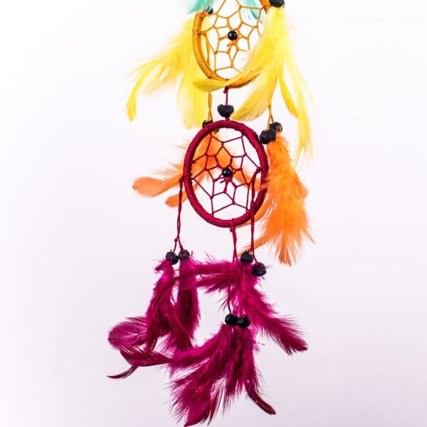 Lang regnbue drømfanger 7 chakra Pink Pineapple - håndlavet Ind