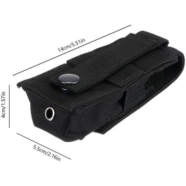Svart ficklampaficka, hölster Molle ficklampaficka Nylon ficklampa
