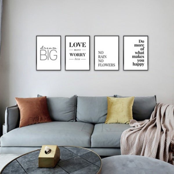 Set uten ramme 4 deler i din A4 (21X30 cm)