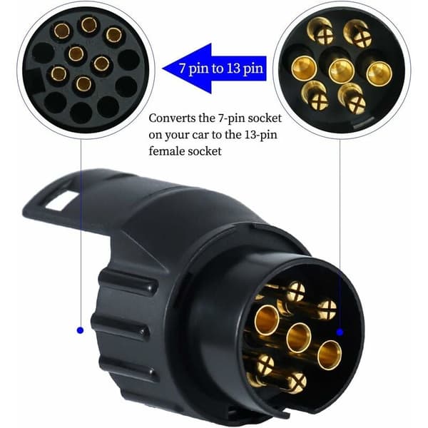Trailer Stik Adapter, 13 til 7 Trailer Trækstik Adapter Til Trailer Lastbil Campingvogn Vogn