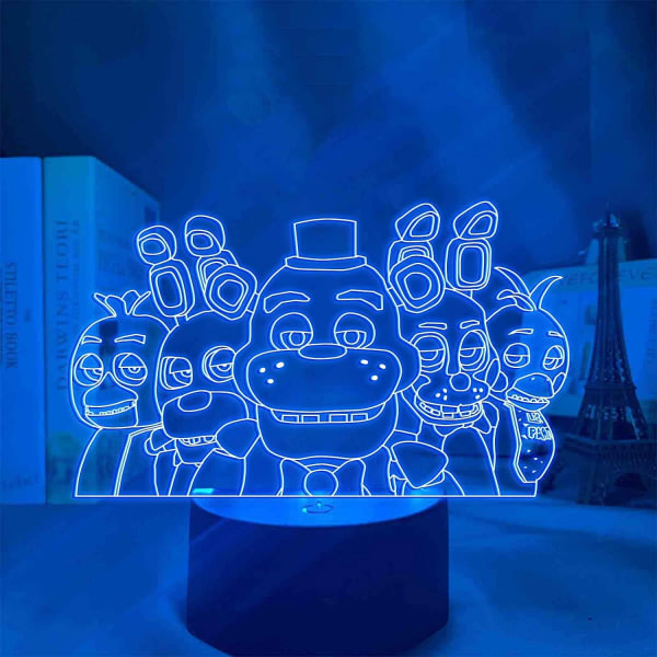 Nattlys 3D LED Fem netter på Freddy nattlys