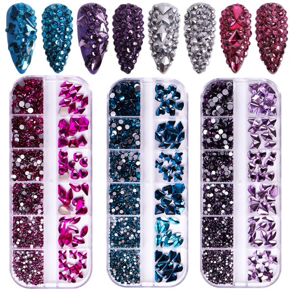 (Grønn) 12 Krystallsteiner for Nail Art - Nail Art, Crystal Rhines